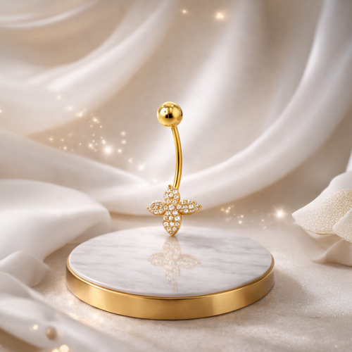 بيرسنق ذهب عيار 18 وردة كوين