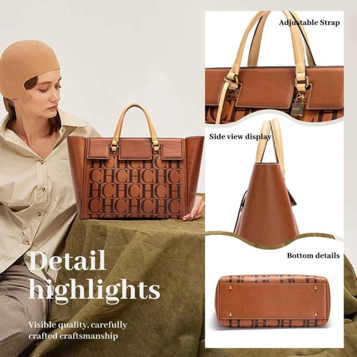 حقيبة يد نسائية CHCH 2024 ذات سعة كبيرة منقوشة بعل...