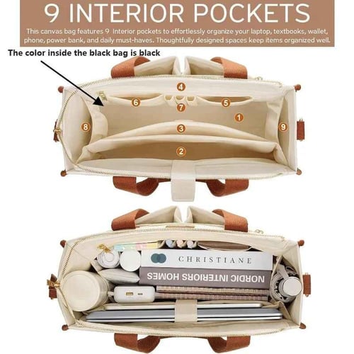 حقيبة كروس كبيرة مكونة من 15 جيبًا مع حجرة للكمبيو...