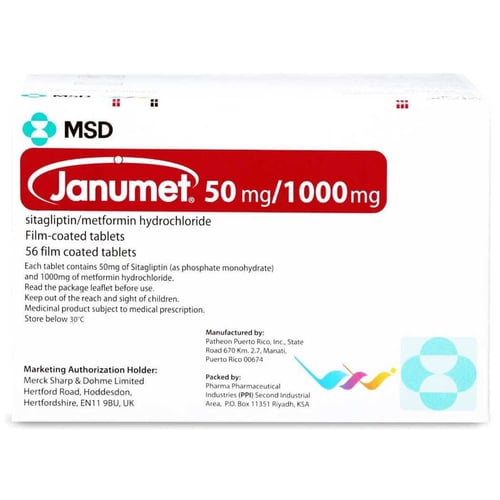Janumet 50/1000mg Tablet 56