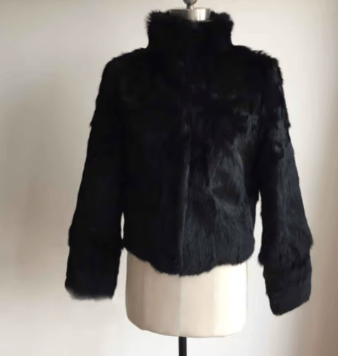 معطف فرو أرنب طبيعي