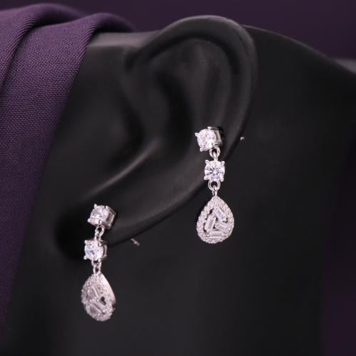 حلق فضة نسائي عيار 925