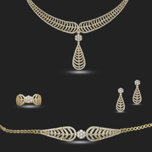 طقم ذهب عيار 18