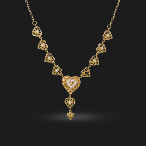 عقد القلوب ذهب عيار 21