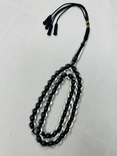 سُبحة بكلايت أسود شفاف كركوشة.