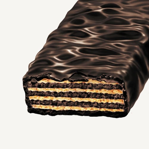 تمام - ويفر مغطّى بالشوكولاتة الداكنة مع كريم الكا...