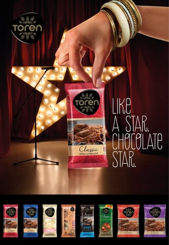 كلاسيك - لوح شوكولاتة مركبة باللون الأحمر