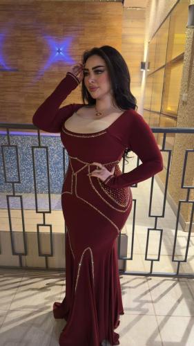 فستان عنابي كرستال