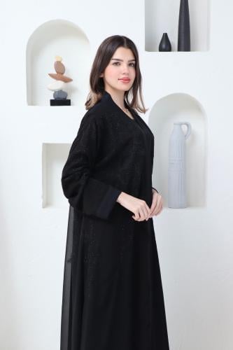 عباية دبل شيفون مطرز