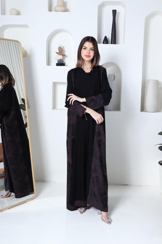 عباية حرير لونين