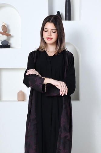 عباية حرير لونين