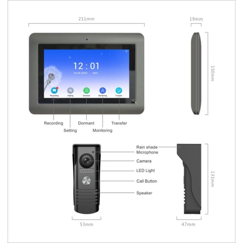انتركوم ذكي - واي فاي مع شاشة 7 انش