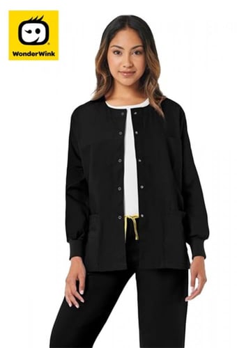 WonderWink Origins Delta-Unisex Snap Front Scrub J...