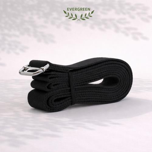 حزام تمارين + حامل بساط يوغا (أسود)