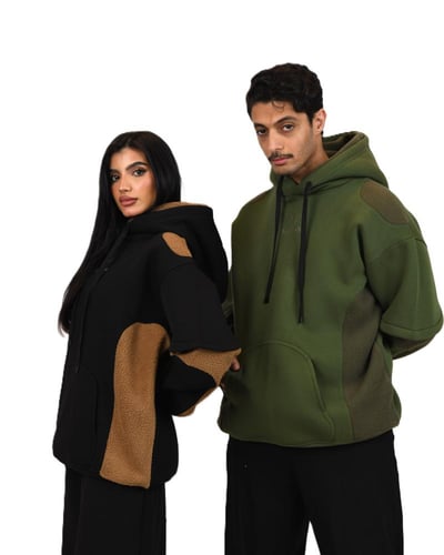 هودي اخضر و كاراميل - دبل كاب