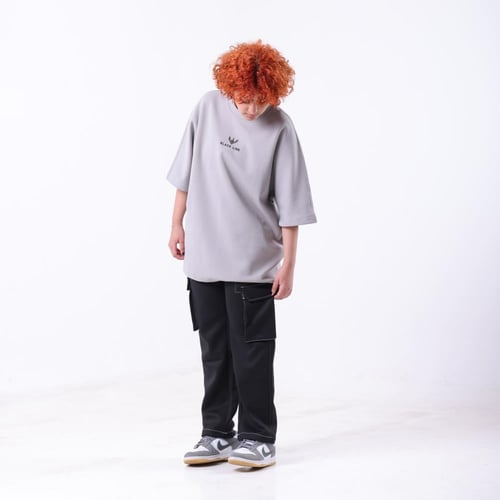 تيشرت أوفرسايز رمادي