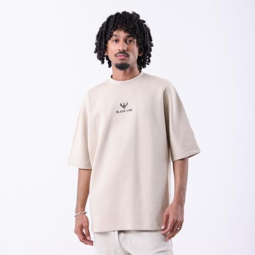 تيشرت أوفرسايز كريمي