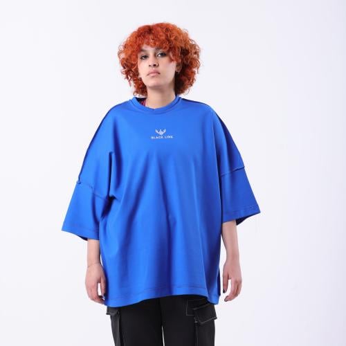 تيشرت أوفرسايز أزرق