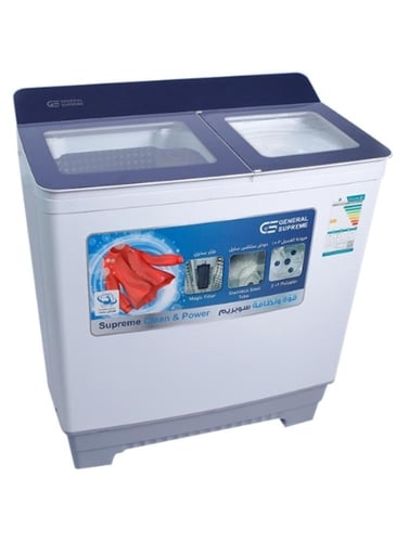 GSTG180KS جنرال سوبريم غسالة نصف اوتوماتيك حوضين غ...
