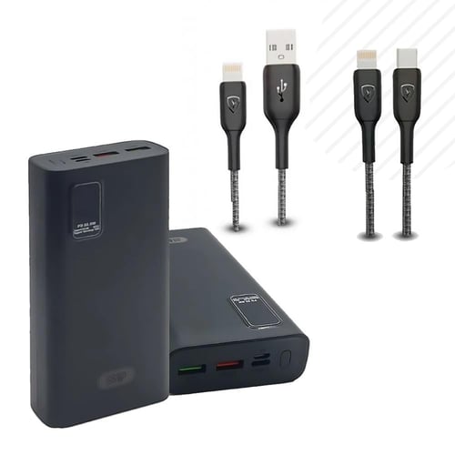 2 باور بنك 20000+2كيابل ضد الفطع