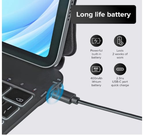 حافظة بكيبورد مغناطيسي سحري نحيف مع 3 مستويات سطوع...