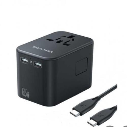 راف باور- فيش السفر مع منفذين تايب سي ومنفذ USB بق...