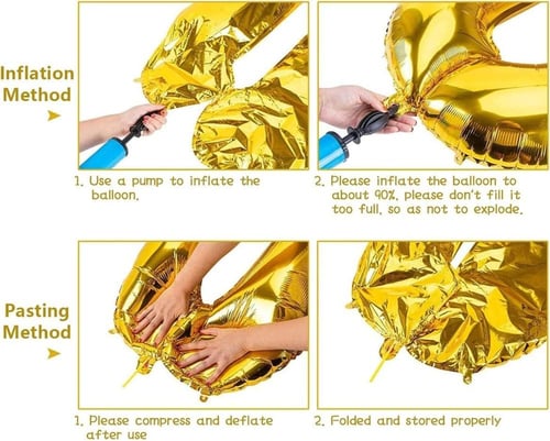 بالون ارقام هيليوم ذهبي