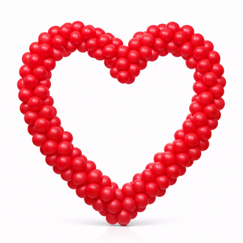 إطار بالونات على شكل قلب