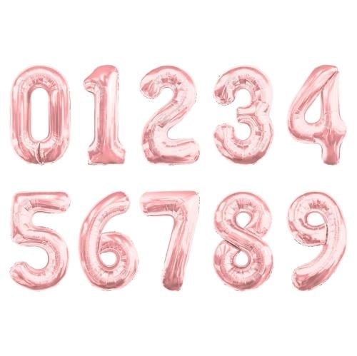 بالون ارقام هيليوم روز