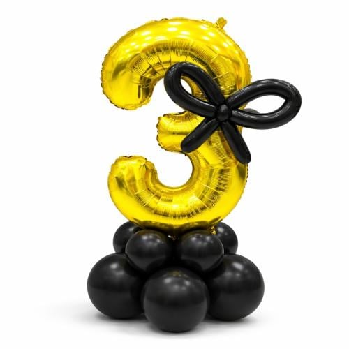 استاند بالونات عيد ميلاد عليه رقم 3