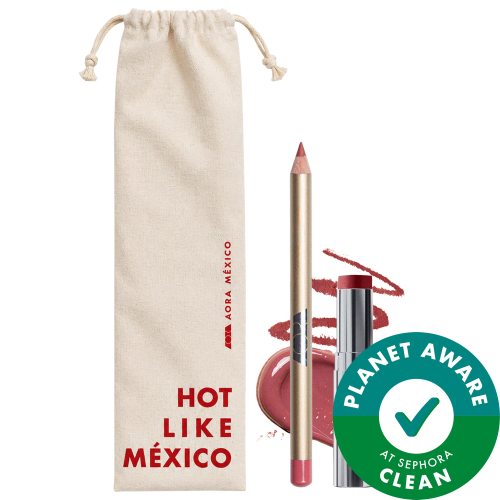 AORA México ACARÍCIAME MÁS Chili-infused Solid Lip Serum & HÁBLAME Longwear Lip Liner Duo