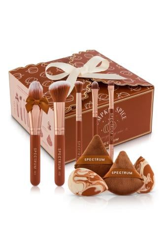 Pumpkin Spice 9-Piece Makeup Brush & Sponge Set SPECTRUM