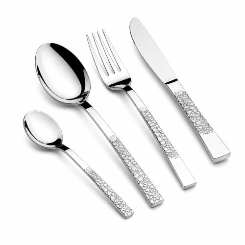 Arsha tableware set of stainless steel, 50 pieces, silver