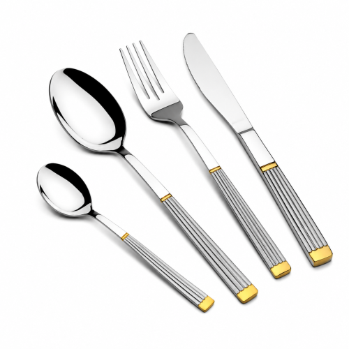 Luxury dining tableware set from Arshia German - 86 pieces gold and silver