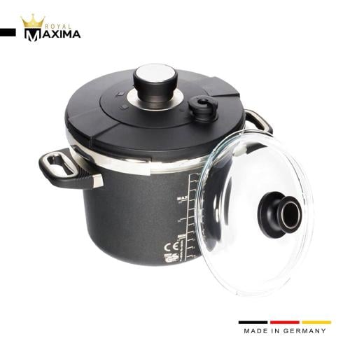 طنجرة ضغط مع غطاء بايركس - 24 سم 5.5 لتر - Royal D...