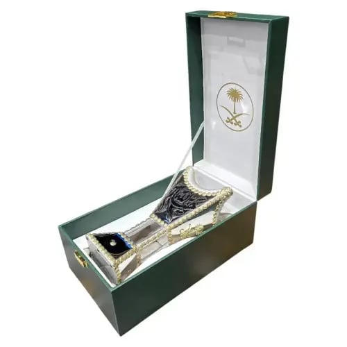 بوكس مع مبخره ذهبية بالاسم حسب الطلب ملكي اخضر سيف...
