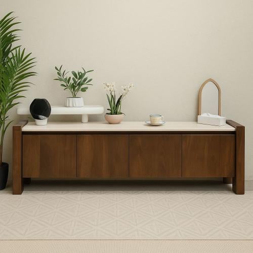 طاولات تلفاز بلازما تلفاز تصميم انيق خشب هندي سطح...