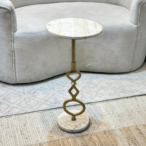 طاولة زينة بسطح رخام من لايف ستايل -30×30×63سم