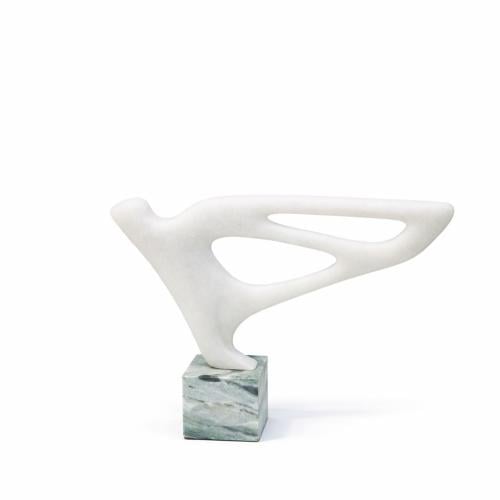 قطعة فنية عصرية بتصميم تجريدي انسيابي، مصنوعة بلون...