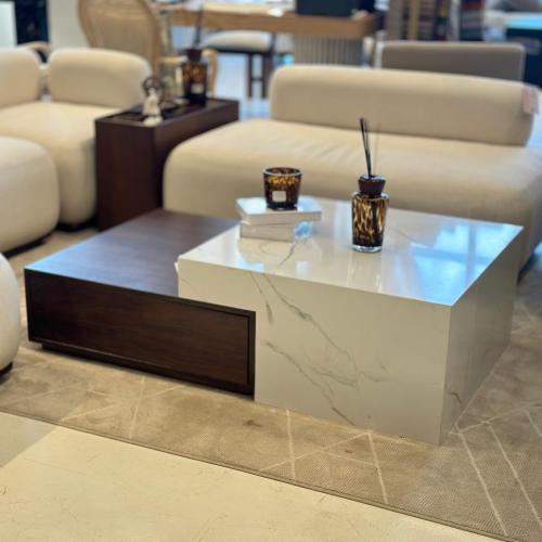 طاولة قهوة أردواز مزدوجة 40×135×80سم