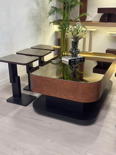 طقم طاولات تقديم ليون سنديان 7قطع (منتج تفصيل )