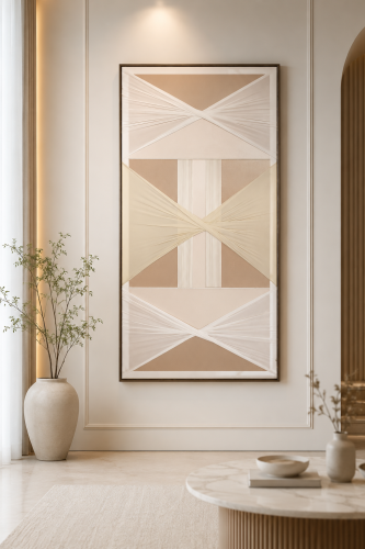 لوحة ديكور بإطار خشبي مقاس 115 × 220 سم
