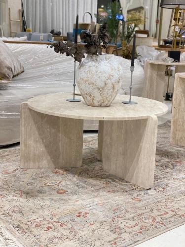 طاوله قهوه رخام ترفنتينو90×90×45سم