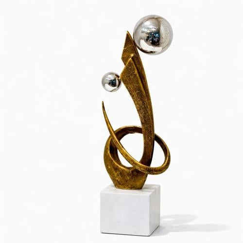 قطعة ديكور فنية بتصميم تجريدي أنيق، مصنوعة بتشطيب...