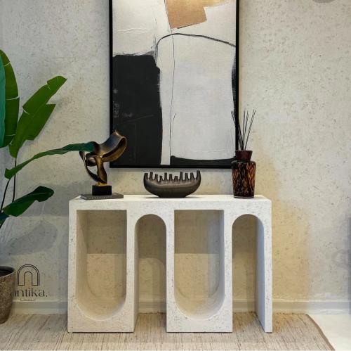 طاولة كونسول بديل الرخام 140×90×40سم