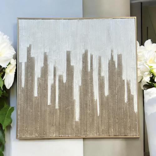 لوحة اطار شامبيون جبسية تصميم انيق 120×120سم