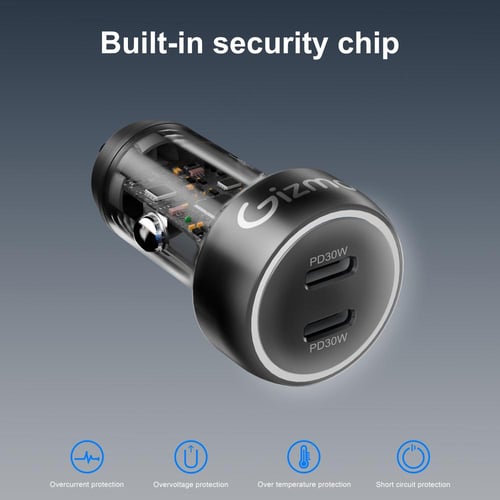 قيزمو شاحن سيارة 60 واط بمنفذين USB-C