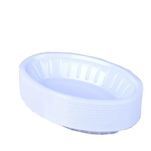 صحون بلاستيك رقم 1/2 بيضاوي العدد 50 حبة