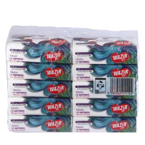 شدة مناديل وجه الوزير 300 منديل × 10 علب