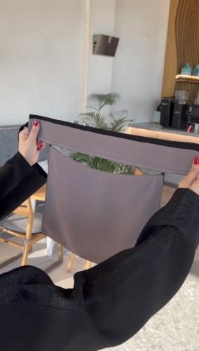 نقاب وردي مبطن كامل حرير وسط